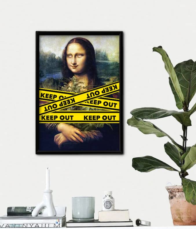 Amazon.co.jp: アートポスター461 モナリザ KEEP OUT 額縁付き Amazon.co.jp: アートポスター461 モナリザ KEEP OUT 額縁付き