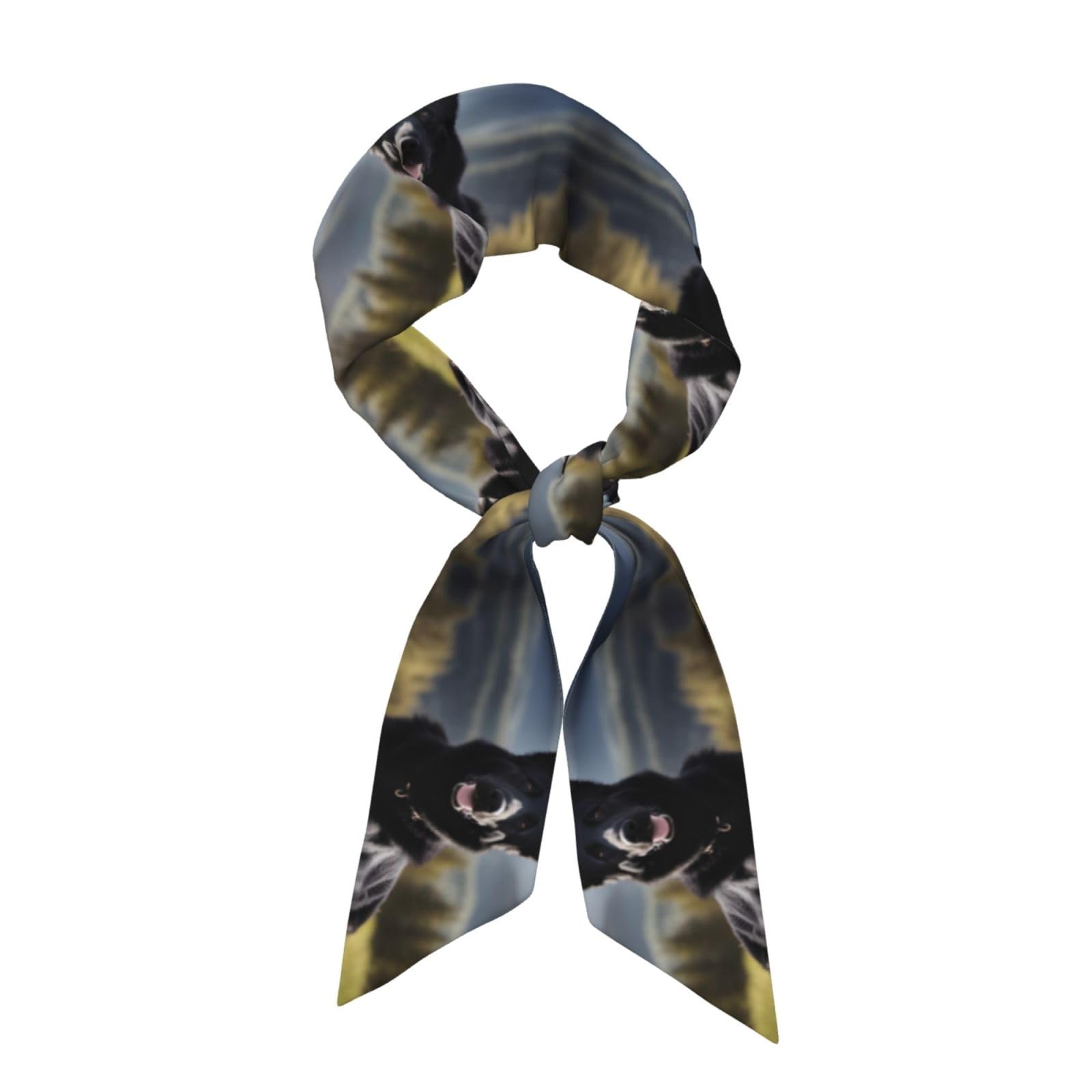 WHJSSF Black german shepherd dog Printing Women's Fashion Scarf Versatile Style, Soft and Silky for Dates, Travel
