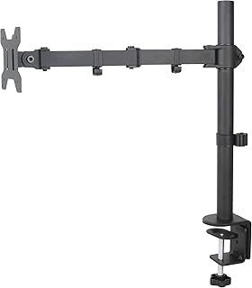 BestMounts Monitor Desk Mount, Fully Adjustable Monitor Arm Stand with Clamp and Grommet Base, Tilt, Swivel, Rotation - Holds Screen up to 22lbs with VESA 75x75mm or 100x100mm (Single Monitor)