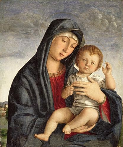 Art Tableau Dame et enfant impression sur toile 60x90cm pour décoration murale