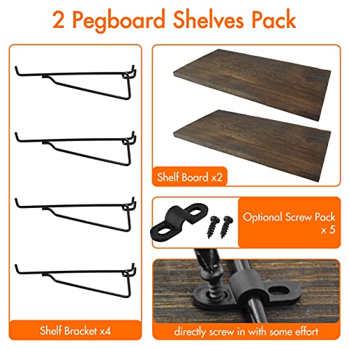 G.core 2 Pack Pegboard Shelf Assembly, Peg Hooks Assortment Organizer Accessory, Various Tools Storage Arrange System Kit, For Garage Craft Workshop Workbench Hobby Office #TOP1