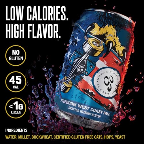 Image of Go Brewing Freedom Variety Pack, NA Beer, 12 Pack (12 oz) | Small-Batch Craft Brew, Low-Calorie, Classic Ingredients, Bold Smooth Finish, Any Occasion