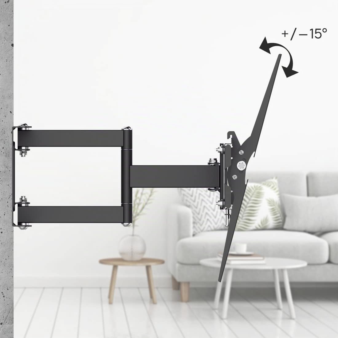 Hama - Soporte de Pared para TV (Giratorio, inclinable, telescópico, 10 años, TV de 32" a 65", 165 cm, 40 kg, inclinación -15°/+15°, rotación 160°, VESA 400 x 400, gestión de Cables, Tacos Fischer),