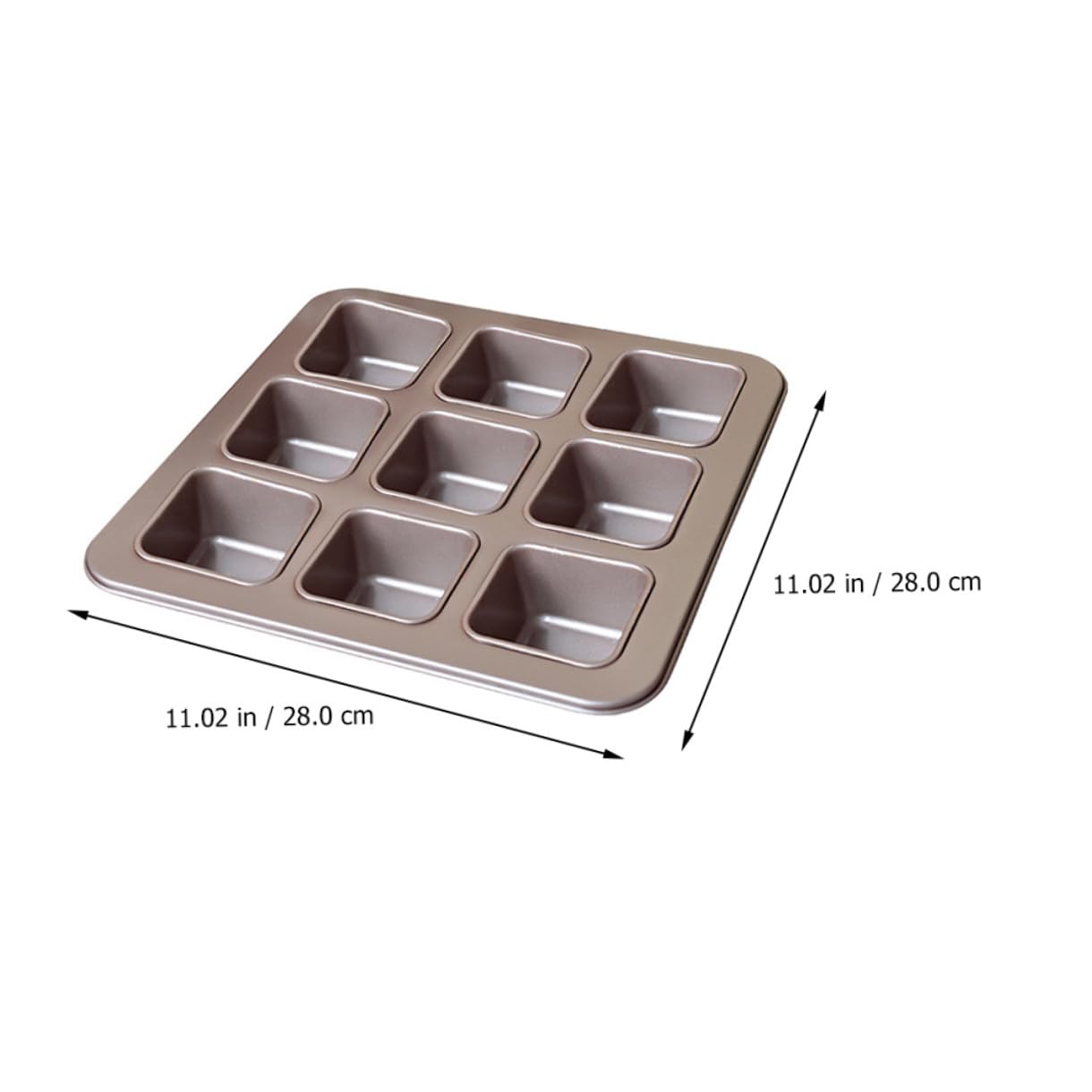 GLEAVI Moule à Pâtisserie Carré Antiadhésif 9 Compartiments Acier Carbone Revêtement Uniforme Cuisson Maison Cuisson Four