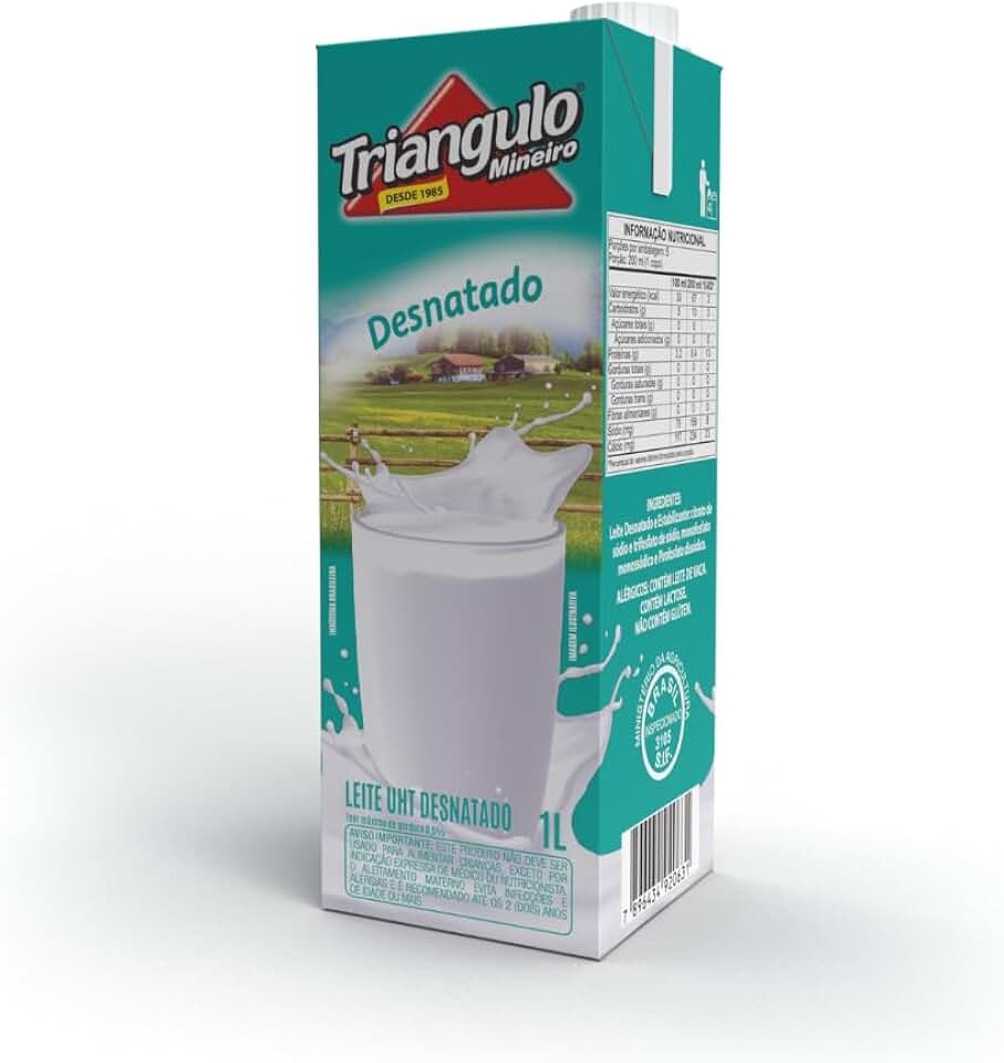 Leite Desnatado UHT de 1 Litro, Triângulo