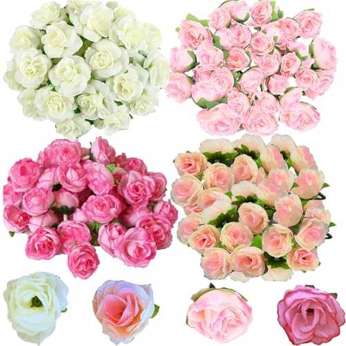 jenich 100Pcs Künstliche Blumenköpfe Blütenköpfe Blumen Köpfe...