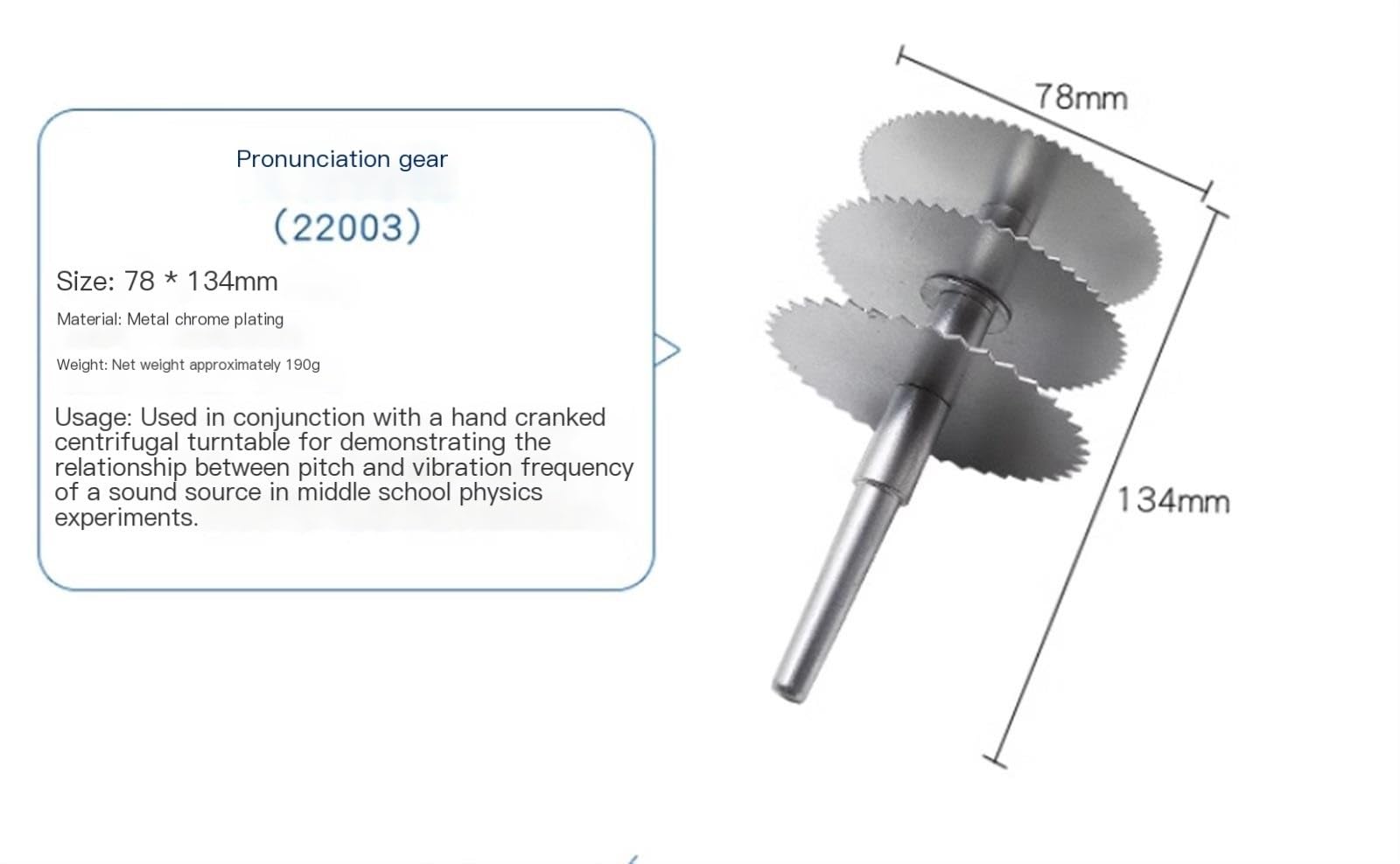 Handkurbel-Zentrifugaldrehtisch Mit Zwei Positionen Und 40/60/80 Zähnen | Schallausrüstung, Vibrationsfrequenz und Tonhöhe, akustische Zentrifugalmechanik, Physik-Laborausrüstung