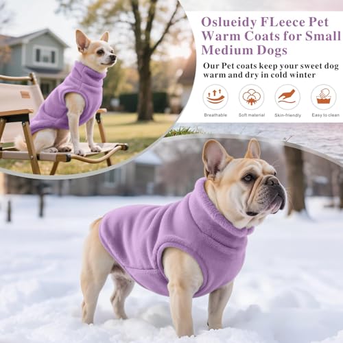 Oslueidy Hundemantel Fleece Hunde Jacken Hund warme Mäntel Winter Haustier Kleidung Hoodies Pullover Jumpsuit Hund Schnee Outfits Weste für kleine mittlere große Hunde XS-XXL (Lila, XXL)