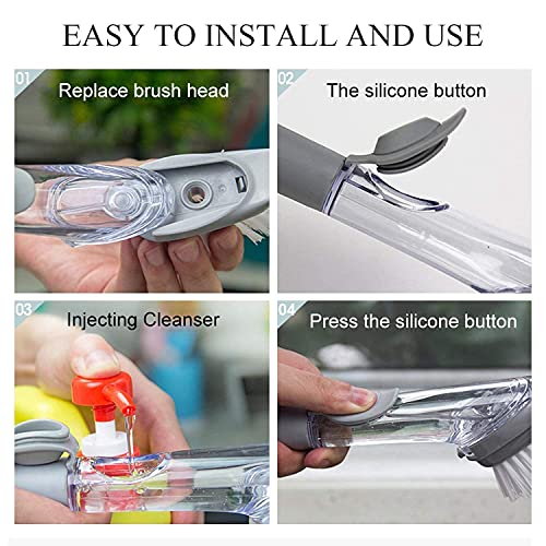 Image of Automatically Kitchen Cleaning Brush Scrubber Dish, Bowl, Cup,All Product of Kitchen Product Washing Sponge with Refill Liquid Soap Dispenser