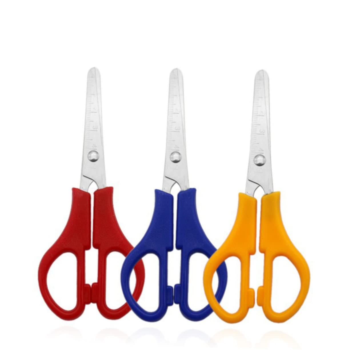 Housoutil 36 Pièces Ciseaux Ronds pour Étudiants Ciseaux Multifonctions de Bureau et Diy avec Échelle Accessoires de Couture et Couleurs Aléatoires Couleur Aléatoire