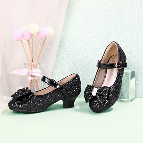 Image of PANDNAINJIA Girls Dress Shoes Toddler Heels Mary Jane Pumps