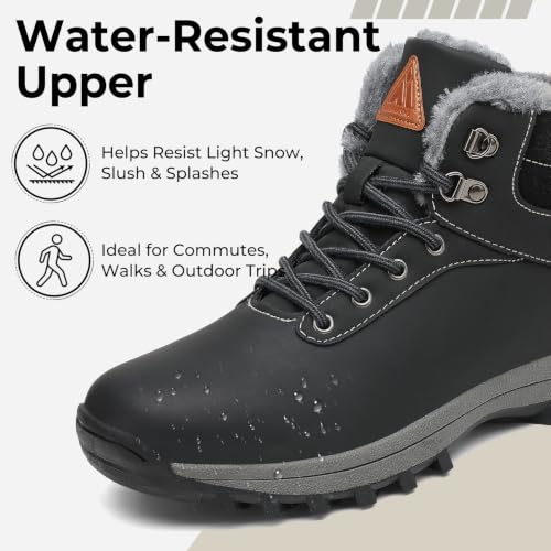 Image of Mishansha Men's Waterproof Snow Boots, Insulated Winter Hiking Boots
