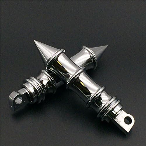 Miniatura 4 de XKH Grupo de la motocicleta cromado Estilo de bambú Peg reposapiés de pie para Harley Davidson FLSTFB Fat Boy XL883Dyna FXDF FLSTF Softail XL ROAD