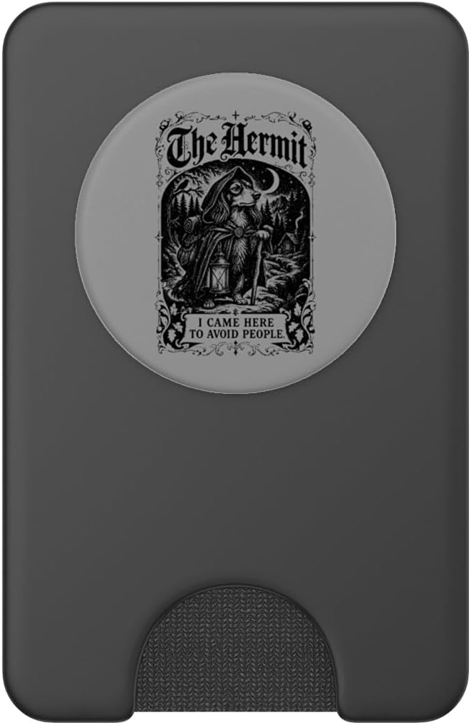 The Hermit Dachshund Funny Introvert Dog Lover PopSockets PopWallet for MagSafe image 2