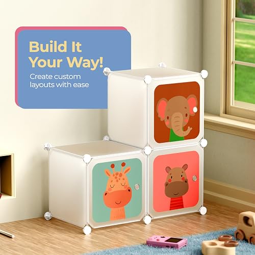 Image of Lifelong Kids Storage Cabinet Organizer | 3 Racks for Organized Storage | Multipurpose Wardrobe for Kids Clothes, Toys & Books | Lightweight, Portable & Spacious Shelf for Home Use (LLHSRK02, White)