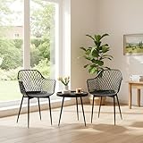 【Combinaison polyvalente】 Design moderne minimaliste : le chaise lot de 2 et la petite table basse s'adaptent flexibles. Ensemble, ils forment un mobilier complet pour l'espace de détente du balcon, offrant des après-midis confortables. Séparément, les chaises deviennent des chaises de salle à manger ou chaise salon, et la table basse se transforme en table d'appoint. Dimensions : chaise 42×47×83cm, table basse 55×52×84cm.