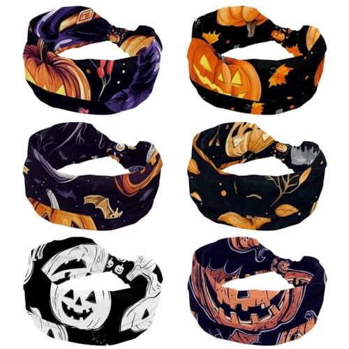 Bandeaux d'Halloween citrouille pour le yoga et le sport intensif avec ce lot de 6 larges