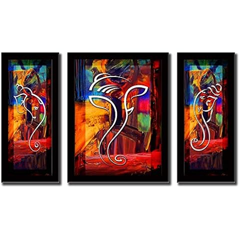 LIFEHAXTORE® Xtore Ganesha Art Framed Painting |UV Textured | Ready to Hang (Wood, 24 inch x 18 inch) Cover