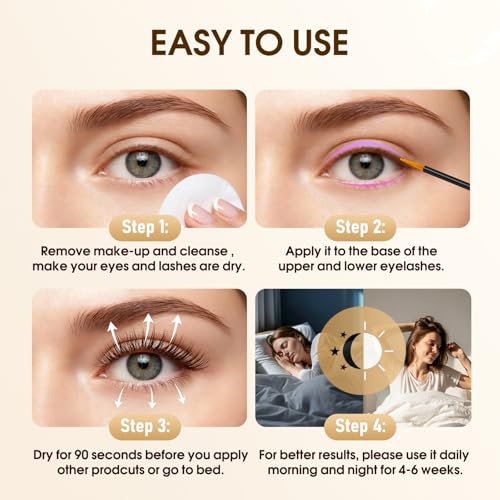 Image of Lash Serum for Eyelash Growth: Premium Eyelash Growth Serum with Advanced Formula to Boost Longer Fuller and Thicker Lashes and Eyebrows - Gentle & Vegan for Sensitive Eyes
