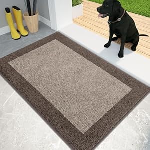 PURRUGS Dirt Trapper Door Mat 24" x 36", Non-Slip/Skid Machine Washable Entryway Rug, Shoes Scraper, Throw Rug, Super Absorbent Area Rug for Muddy Wet Shoes and Paws, Beige & Grayish Brown PURRUGS Dirt Trapper Door Mat 24 x 36 Non SlipSkid Machine Washable Entryway Rug Shoes Scraper Throw Rug Super Absorbent Area Rug for Muddy Wet Shoes and Paws Beige Grayish Brown