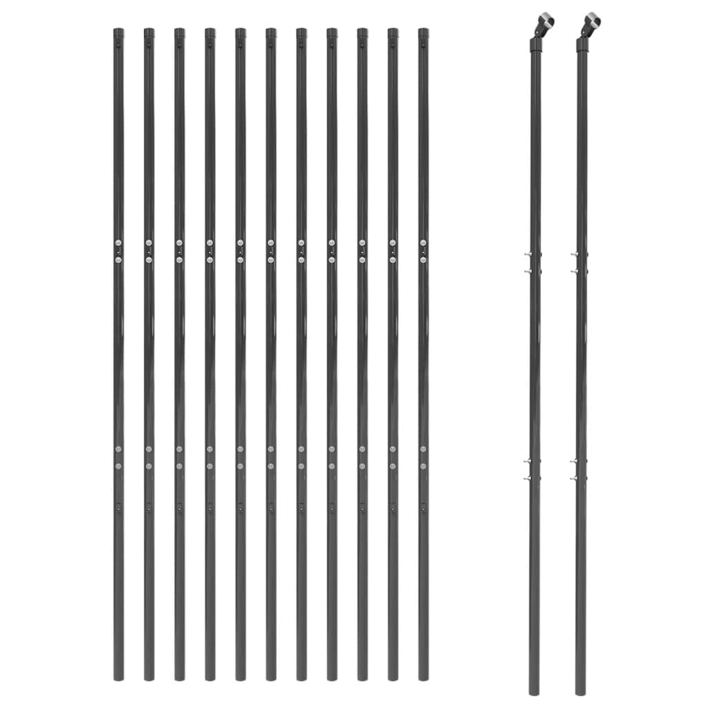 LAPOOH Cerca de Alambre de Acero galvanizado Gris Antracita 2x25 m, Malla Metalica, Malla Alambre, Alambre para Conejos, Vallas De Obra, Mallas para Gallinero, Malla Fina De Malla De Alambre