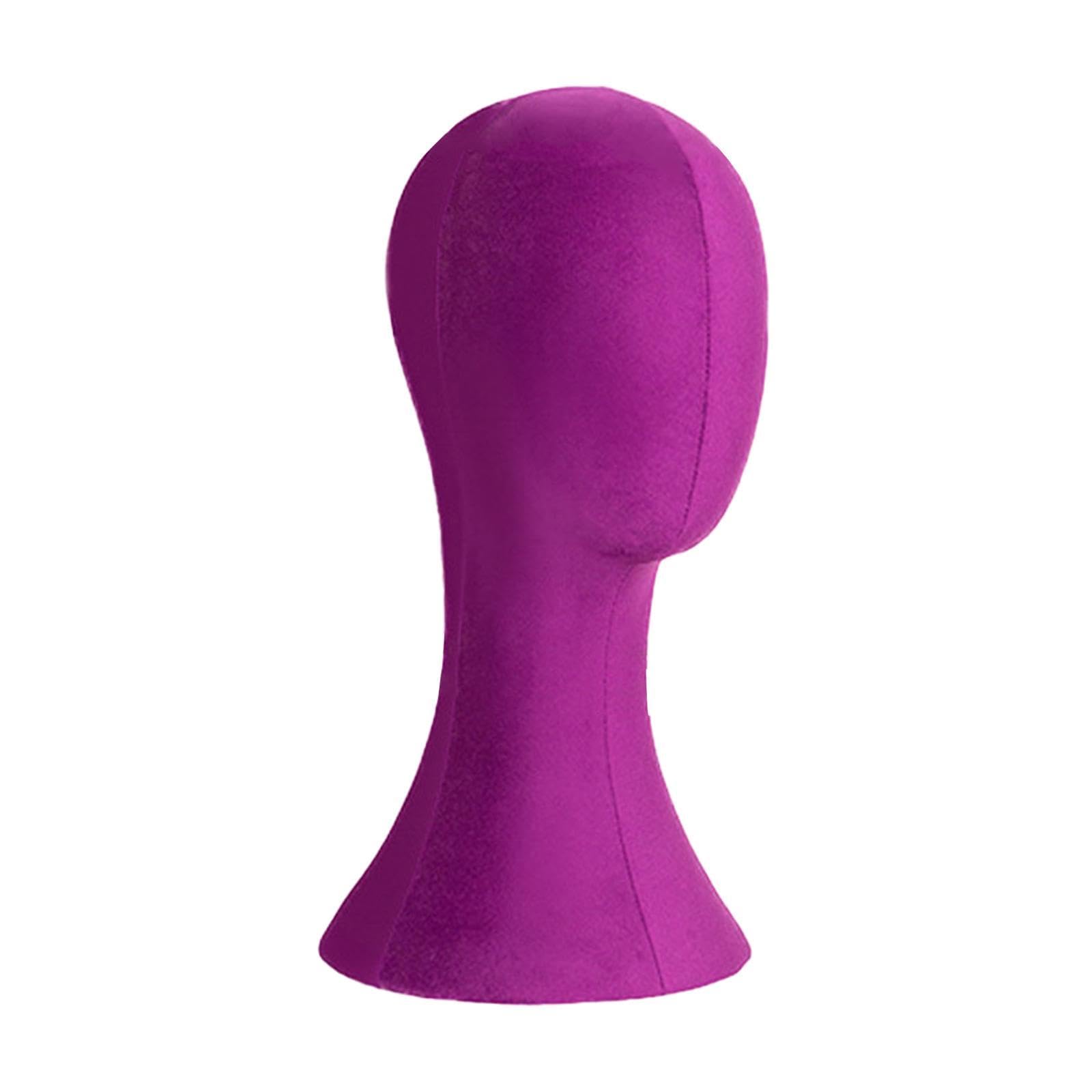 UJEAVETTE® Wig Display Model Head Prop Multipurpose Mannequin Head for Headband Cap Wig Purple-image-14