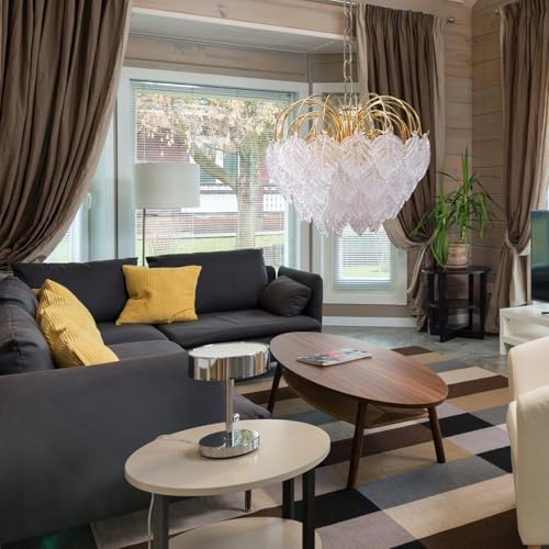 Cadena de lámpara dorada para transformar la iluminación del comedor de casa 6