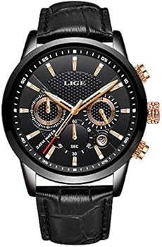 Curren Horloge Heren Luxe Herenhorloge Cadeau voor Hem - Horloges voor Mannen - Goud Zwart