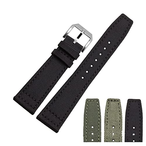 Bracelet 20mm EZZON nylon noir anti transpiration pour IWC