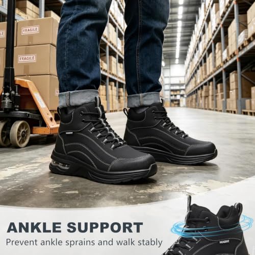Hogent Steel Toe Boots for Men Women，Cushioned Women Size 6.5 / Men 5 - image 7