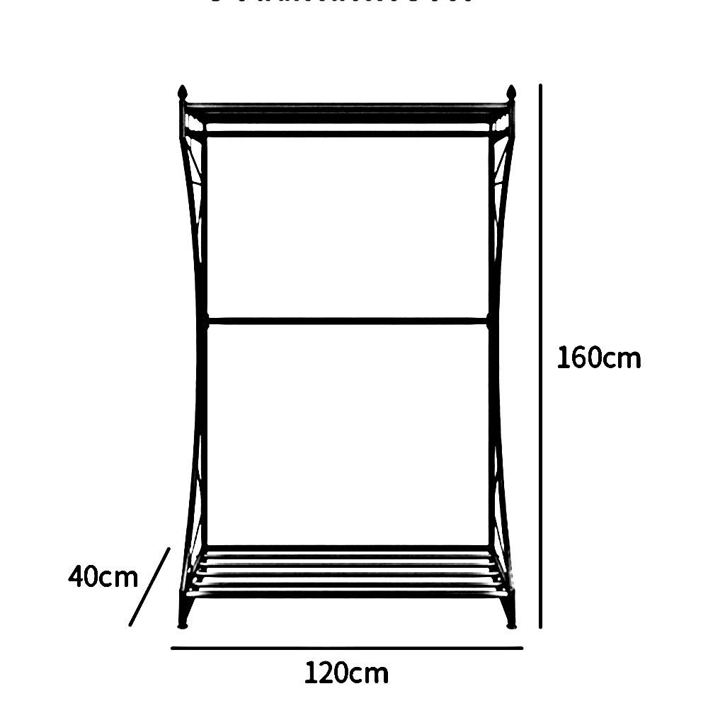 Kleiderständer im nordischen Stil, stehend, Eingangsbereich, Kleiderstange, Kleiderstange, Metall, Kleiderstange, Schwarz/Gold, Last 260 Lb, 120 x 40 x 160 cm (Color : Black)