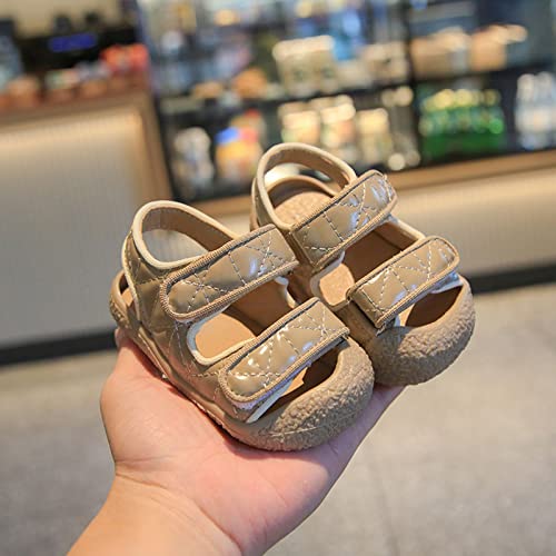 Summer New Soft Bottom Breathable Non Slip Solid Color Children's Fashion Casual Beach Sandals Girl Shoes Size 22