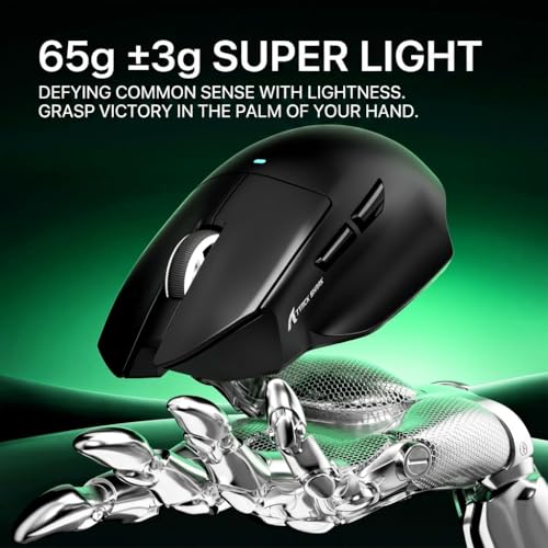 Image of MAMBASNAKE Attack Shark V6 65g Lightweight RGB Gaming Mouse with Magnetic Charging Dock, BT /2.4G Wireless /Wired 1K Polling Rate, 25K DPI, Programmable Mice for PC /Mac /Laptop(Black)