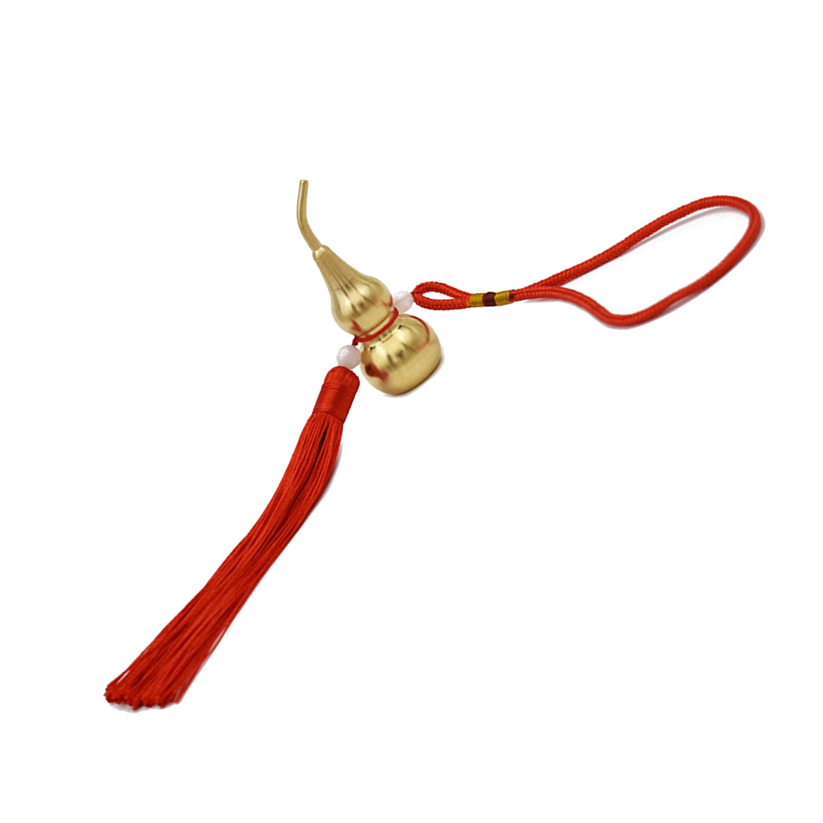 Lucky Hollowed Copper Gourd Fengshuis Ornament Decorative Hanging Pendant Charm with Tassels for Wealth and Happiness Copper Fengshuis Gourd Car Mirrored Decoration