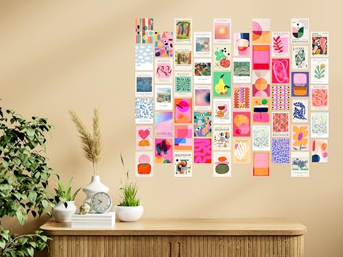Image of Craft Qila Cardstock Eclectic Vol 1 Pack Of 54 Aesthetic Wall Collage Kit, Girl Room Decor, Dorm Decor, Photo Collage Kit, Wall Collage