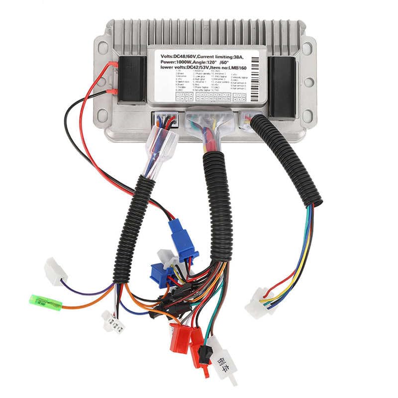Centralina Monopattino Elettrico 36V 48V 60V 72V 500/1000W Controller Brushless Guscio In Alluminio Bicicletta Elettrica Scooter E-Bike 3 Modalità Regolatore Di Velocità A Onda Sinusoidale Centralina