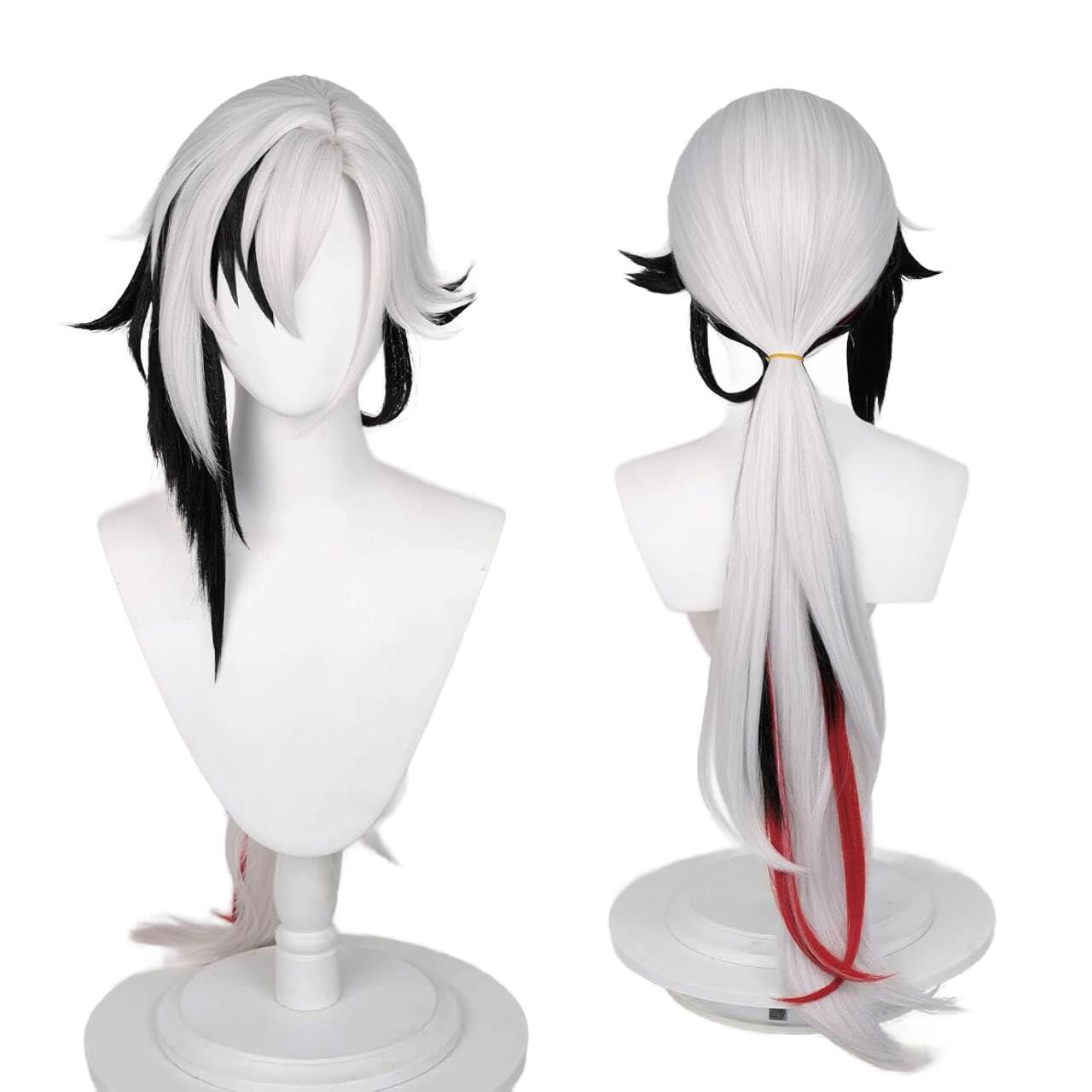 UTIEHD Genshin Impact Anime Cosplay Wig with Two Wig Caps for Halloween Party etc (Arlecchino Cosplay)