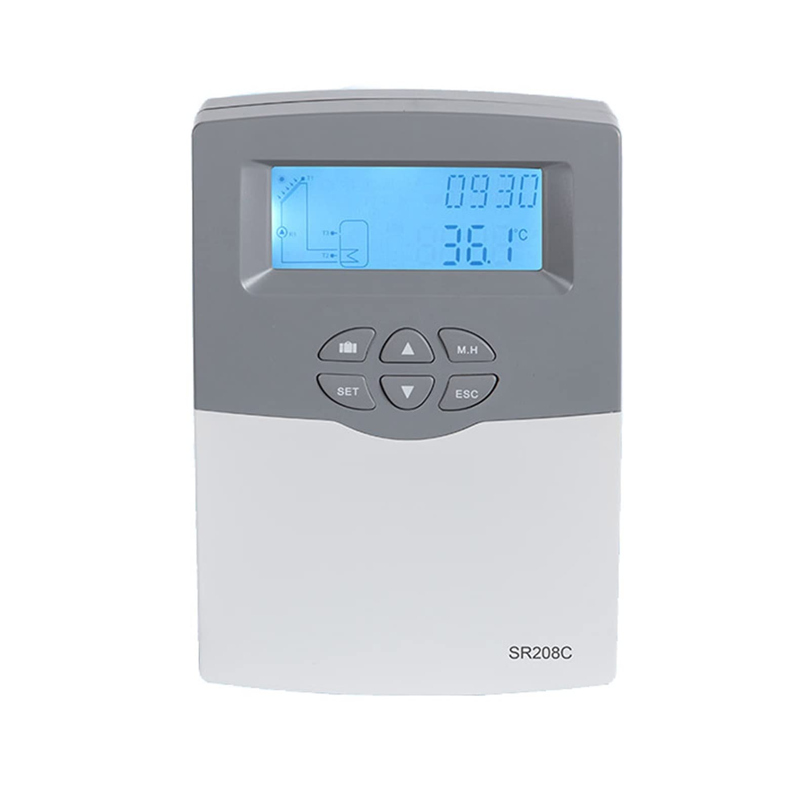Kontroler ładowania słonecznego, SR208C Solarny regulator ogrzewania wody Pilot WIFI Opcjonalny AC100-240 do słonecznego systemu grzewczego(SR208C)