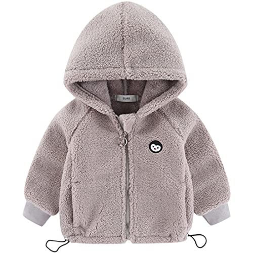 JELEUON Baby Boys Girls Spring Autumn Polar Fleece Cartoon Zipper Hoodie Flannel Thick Warm Outerwear Jacket Coat 130