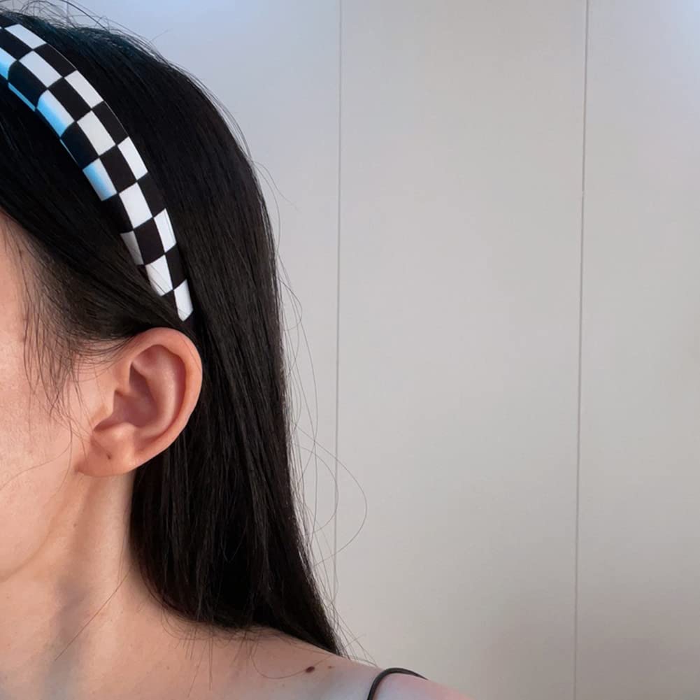 Amazon.com : ZAHSY Checkered Padded Headband Checkerboard  display picture 1