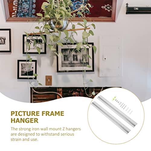 Image of Housoutil 2sets French Cleat Interlocking Bracket Kit for Hanging Mirrors and Picture Frames Metal Hardware for Easy Installation and Secure Wall Mounting
