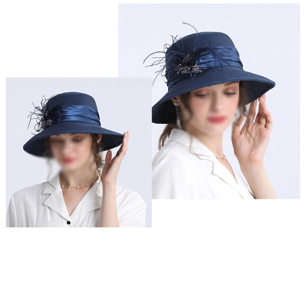 Cappello, Cappello Decorativo a Fiori a Tesa Larga da Donna Primaverile e Autunnale, Cappello da Sole