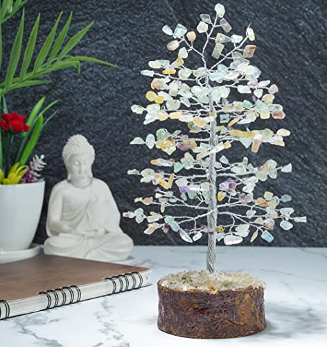 Image of ZAICUS Fluorite Crystal Tree Feng Shui Bonsai Good Luck Decor