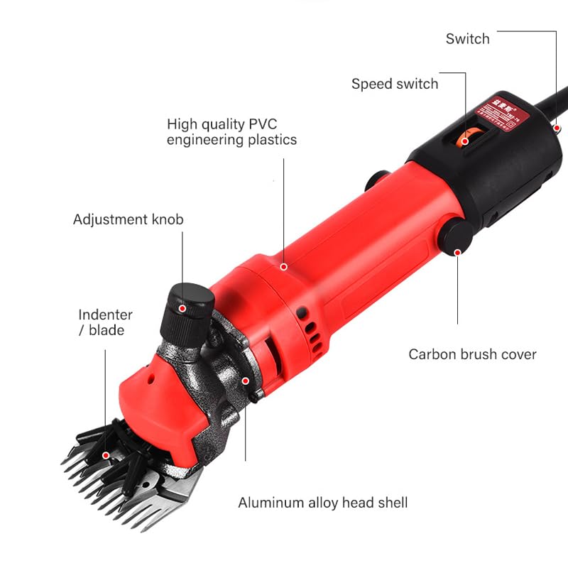 ZbOLi Tosatrice Elettrica Pesante Professionale da 690 W, Tosatrice Elettrica per Bestiame con 6 velocità, 24000 Giri/min Tosatrice per Toelettatura Animali, per Rasare Lana di Pelo di Pecore, Capre