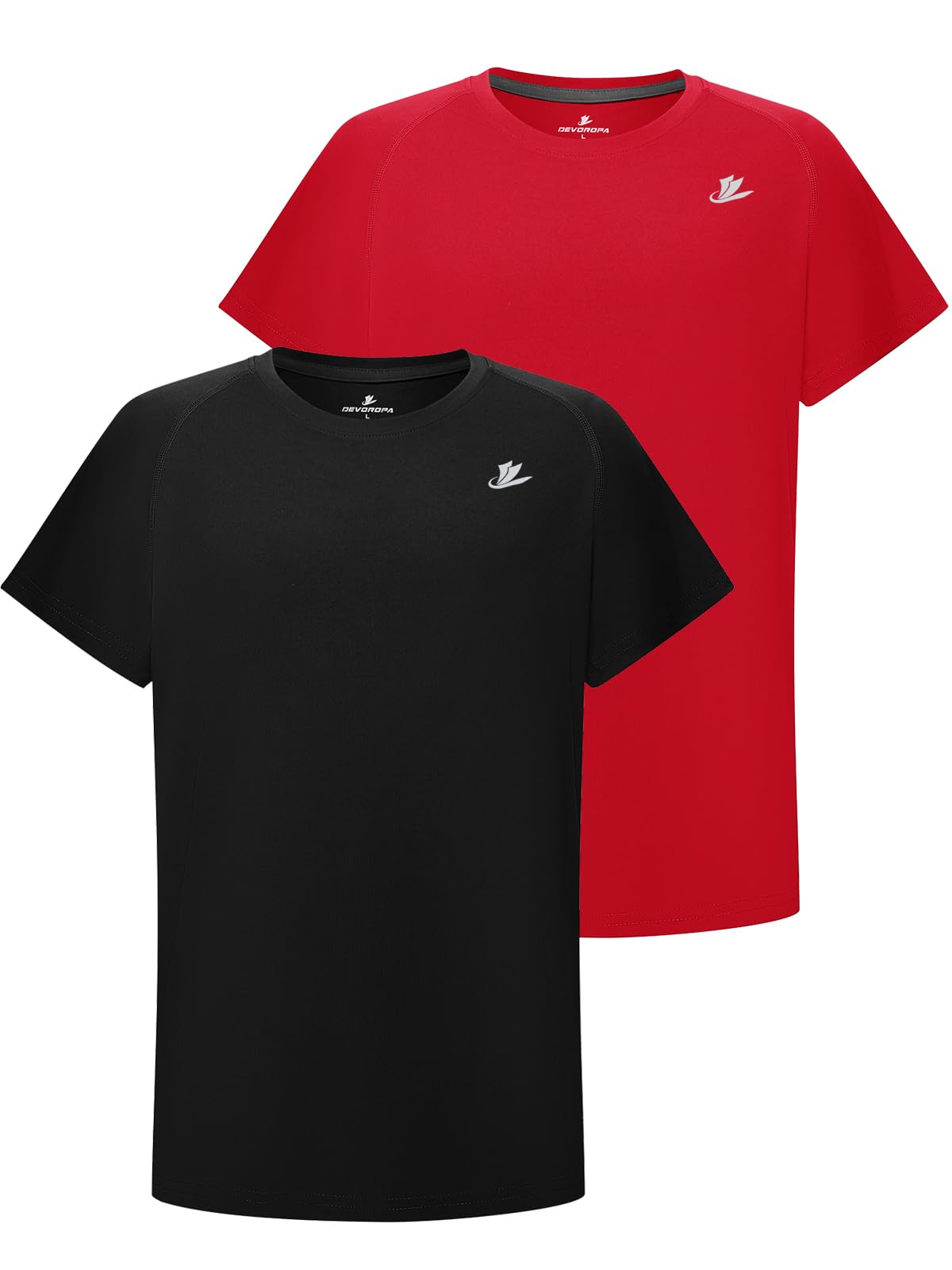 DEVOROPA Youth Boys Compression Shirt Long/Short Sleeve Football Baseball Undershirt Quick Dry Kids Sports Baselayer Crewneck