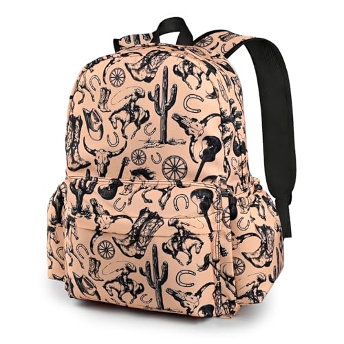 KzgtY Western School Backpack for Girls Boys Teens Bookbag 17 Inch Laptop Backpack for Sports Travel Camping