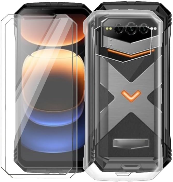 Phone Case for Doogee V Max Plus (6.58"), with 2 x Tempered Glass Screen Protector, Ultra-Thin Clear Soft TPU Bumper Anti-Scratch Shock-Proof Case for Doogee V Max Plus - Clear