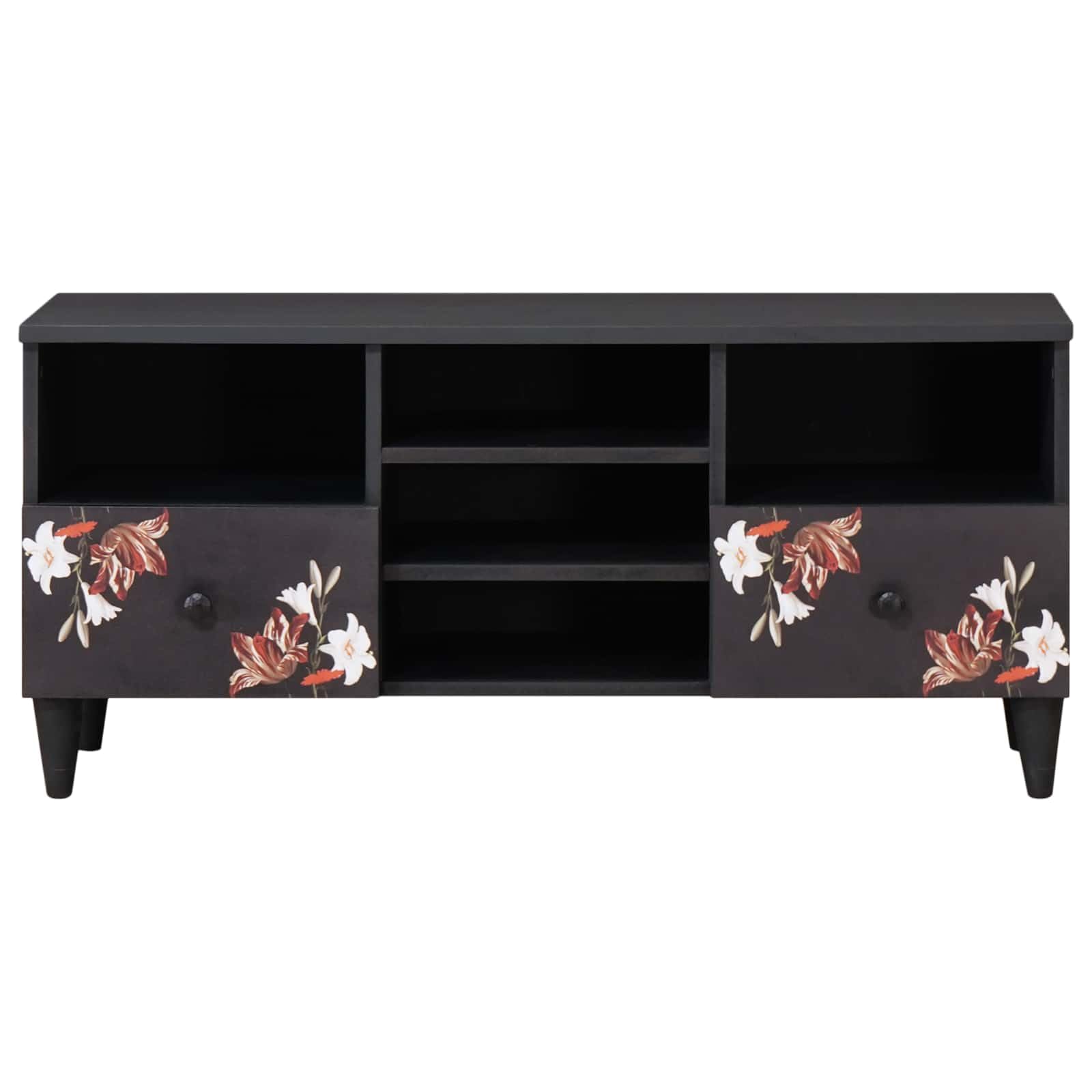 Mueble de almacenamiento multicolor de madera de mango macizo, 100 x 33,5 x