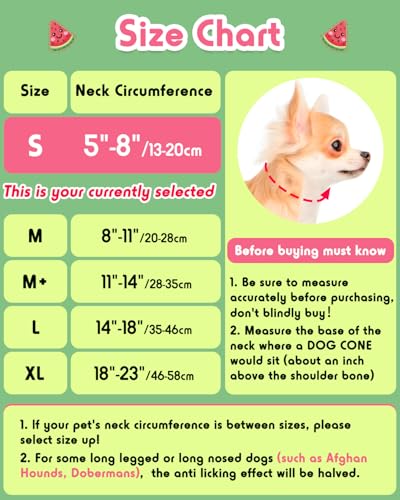 Image of Inflatable Dog Pillow Cone Collar After Surgery, Donut Soft Neck Cone for Chihuahua Pomeranian Small Dogs, etc, Recovery E Collar to Stop Licking Watermelon