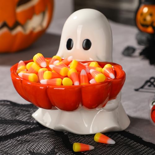 Halloween Candy Bowl Ghost Shaped Ceramic Candy Dish Ghost Servin...
